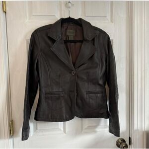Brown Leather Blazer
